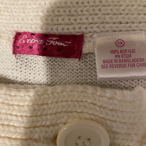 Extra Tone cream open front 3X Ladies Sweater - Picture 5 of 6
